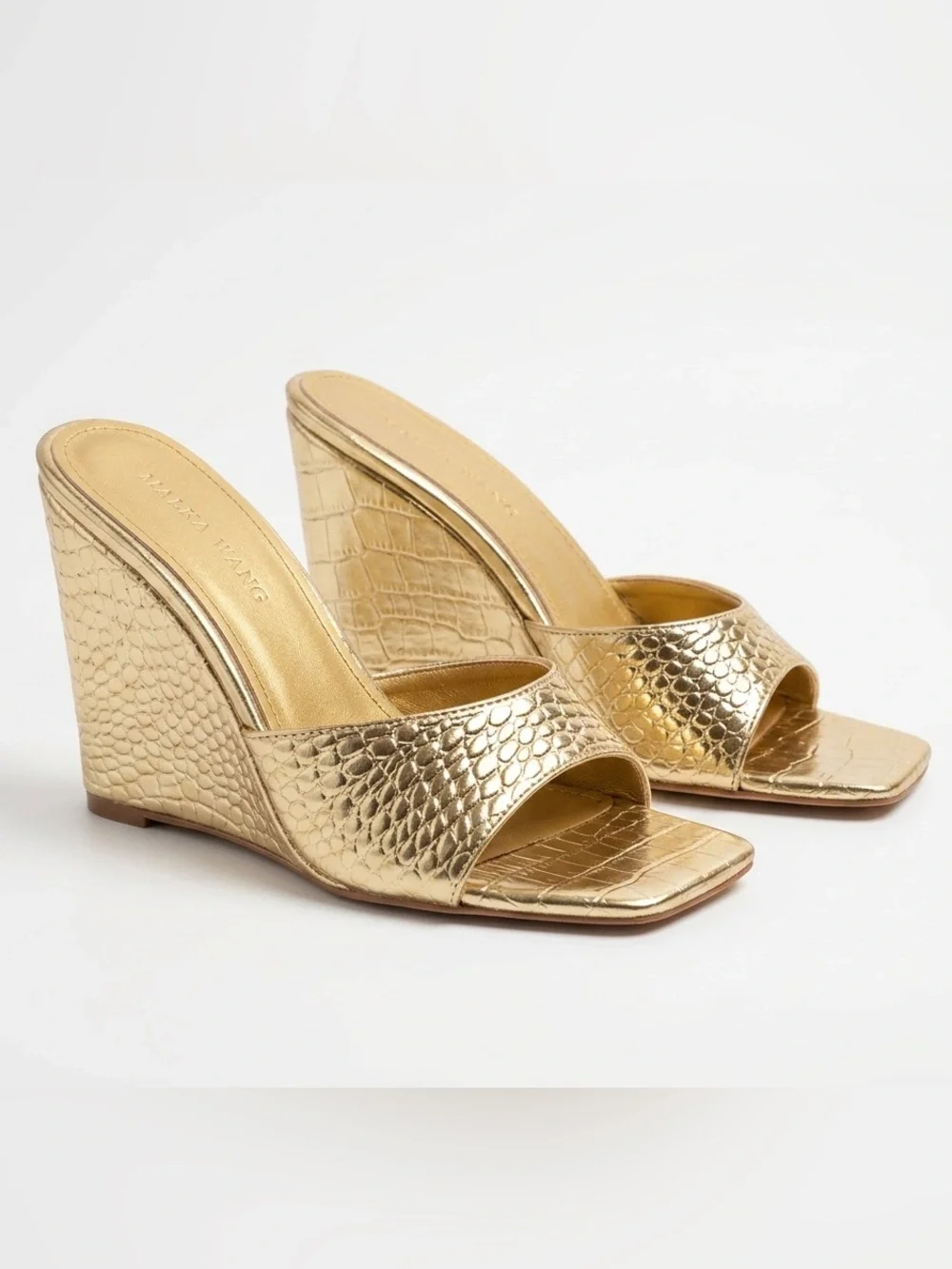 Azalea Wang Gold Wedge Sandals - Picture 1 of 1